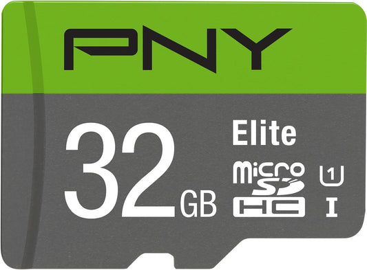 PNY 32GB Elite Class 10 U1 microSDHC Flash Memory Card - 100MB/s Read, Class 10, U1, Full HD, UHS-I, Micro SD
