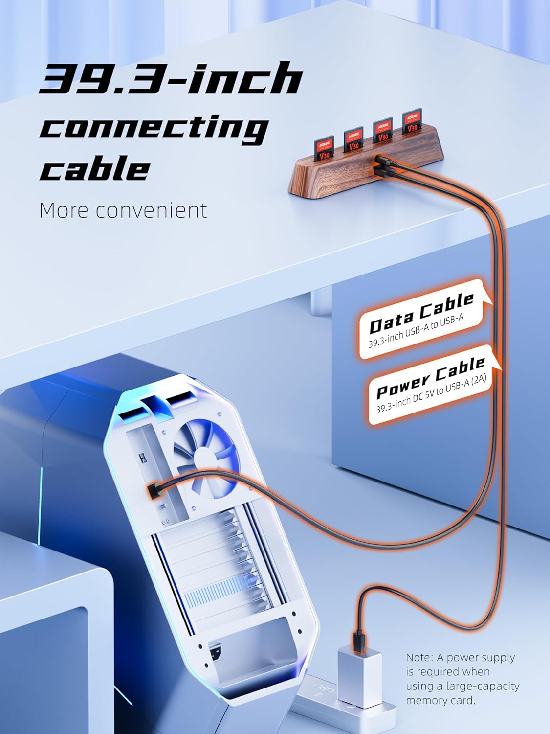 8-Port USB 3.0 SD Card Reader, Walnut Wood Design 5Gbps Data, Simultaneous Support to Micro SD/TF3.0 and SD3.0 Card Read and Write (Compatible UHS-I/II Card)-AST43M