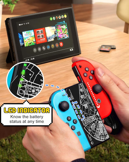 Lotadilo Joy-Con Grip for Nintendo Switch/Switch Oled - JoyCon Comfort Hand Grips Controller for Men Teen Boys Cool Cartoon Anime Design, Gear