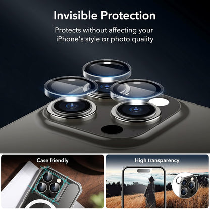ESR 3+1 Pack for iPhone 15 Pro Max Privacy Screen Protector Set, Anti-spy Tempered-Glass Privacy Screen Protector, Micro-curved Edges, Case Friendly, 3-Pack with 1 Set of Camera Lens Protector