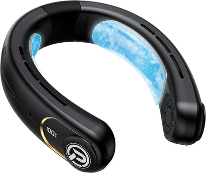 COMLIFE Neck Air Conditioner, 3-Speed Portable Neck Fan with Ice Cooler, 5000mAh Rechargeable Battery Operated Personal Air Conditioner, Hands-Free Bladeless Neck Fan for Sports Travel Outdoor Indoor