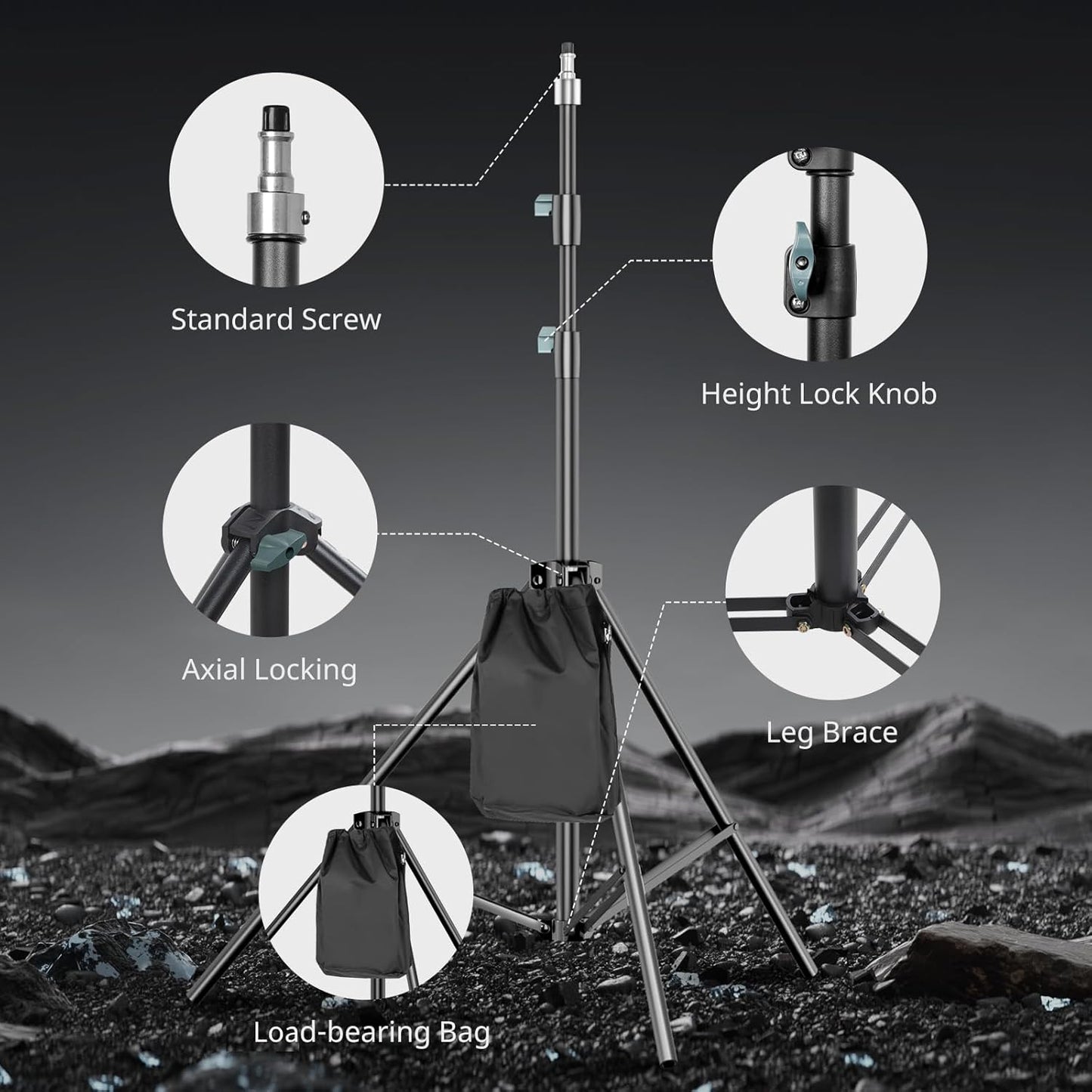 Aureday 22" Big Ring Light with 72" Sturdy Tripod Stand and Sandbag, 65W Large Studio Ringlight with Remote & Phone Holders for Photography/TikTok/YouTube/Tattoo/Barber/Video Recording