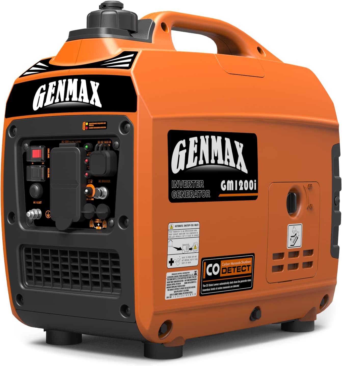 GENMAX Generator，EPA Compliant, Eco-Mode Feature, Ultra Lightweight for Backup Home Use & Camping