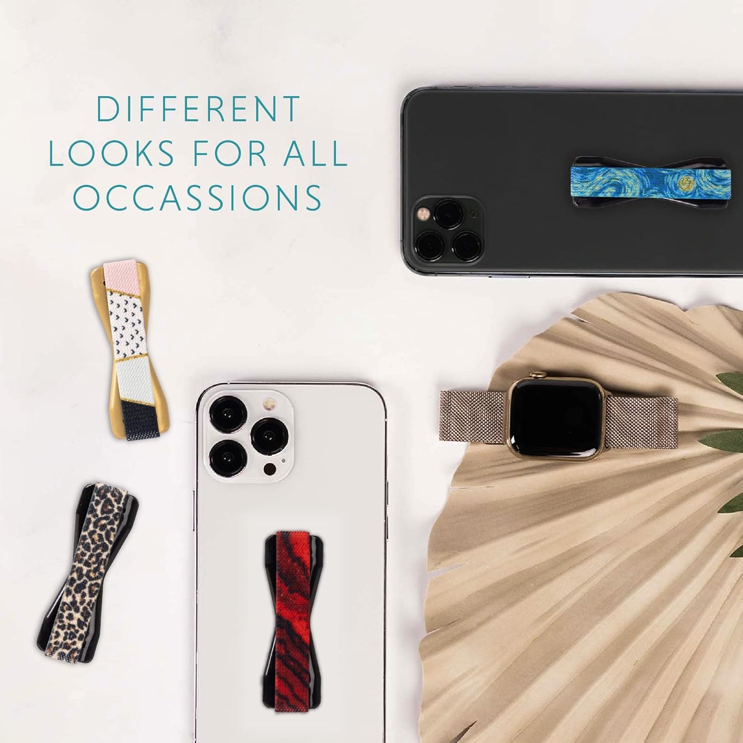 LOVEHANDLE Universal Phone Grip for Smartphones & Mini Tablets - Phone Holder for Hand - Wireless Charging Compatible - Made in The USA - Red Spalt