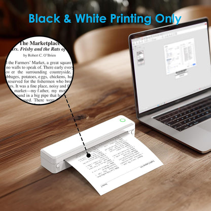 Portable Thermal Printer, Bluetooth Wireless Printer for Travel,Home Use,Office&School – Supports 8.5" x 11" US Letter, A4 & A5 Thermal Paper, Inkless Printing, Compatible with iOS, Android&Laptop