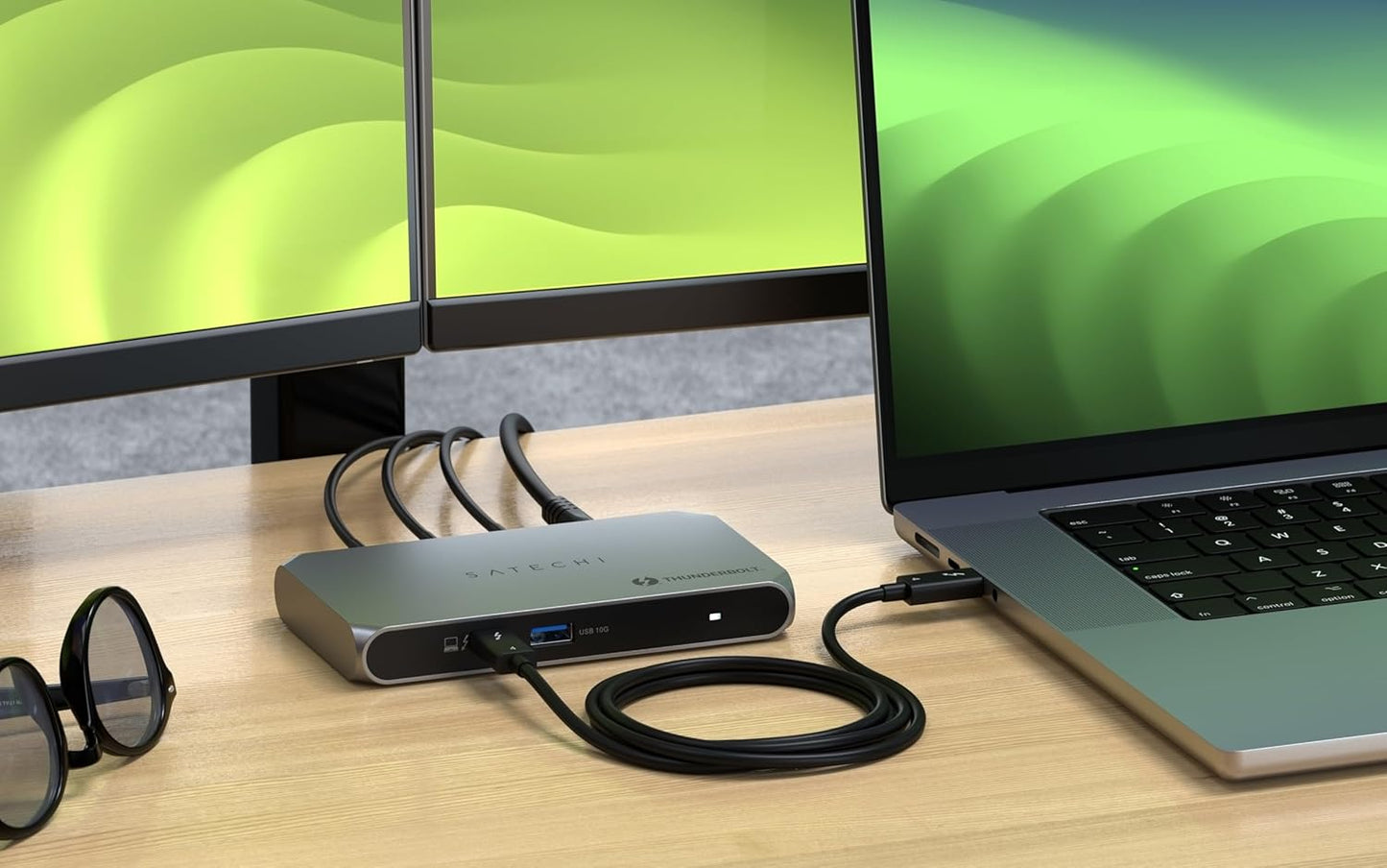 Satechi Thunderbolt 4 Dock Slim Hub Pro, USB C 100W Charging, Single 8K or Dual 4K Display, 4 Thunderbolt 4 Ports, USB 3.2 Gen2, for Mac/Windows, MacBook Pro/Air M4/M3/M2/M1, Dell, Surface, Lenovo