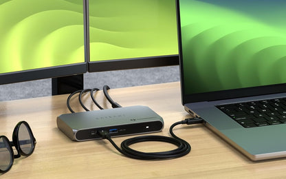 Satechi Thunderbolt 4 Dock Slim Hub Pro, USB C 100W Charging, Single 8K or Dual 4K Display, 4 Thunderbolt 4 Ports, USB 3.2 Gen2, for Mac/Windows, MacBook Pro/Air M4/M3/M2/M1, Dell, Surface, Lenovo