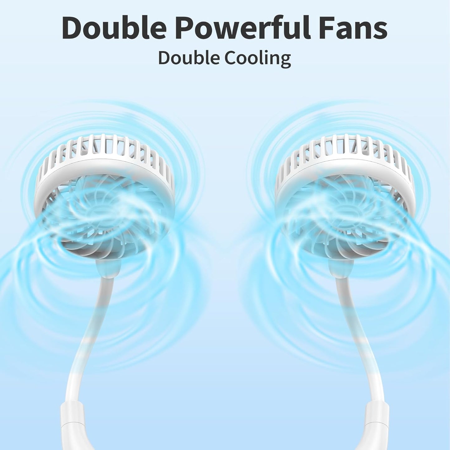 PANERGY Portable Neck Fan Rechargeable Hand Free Personal Fan Mini Wearable Battery Operated USB Fan for Men Women Kids Sport Work Travel