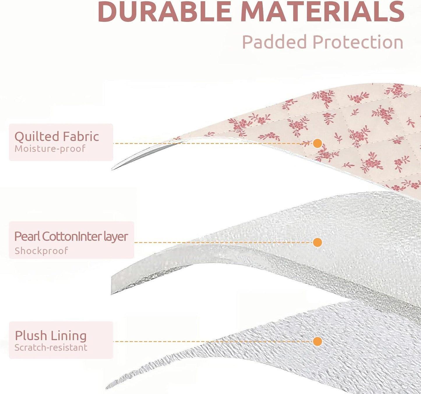 Puffy Laptop Sleeve 13-15.6 Inch Cute Quilted Laptop Protective Case Padded Floral Computer Sleeve for MacBook (A-Pink, 15 Inch)