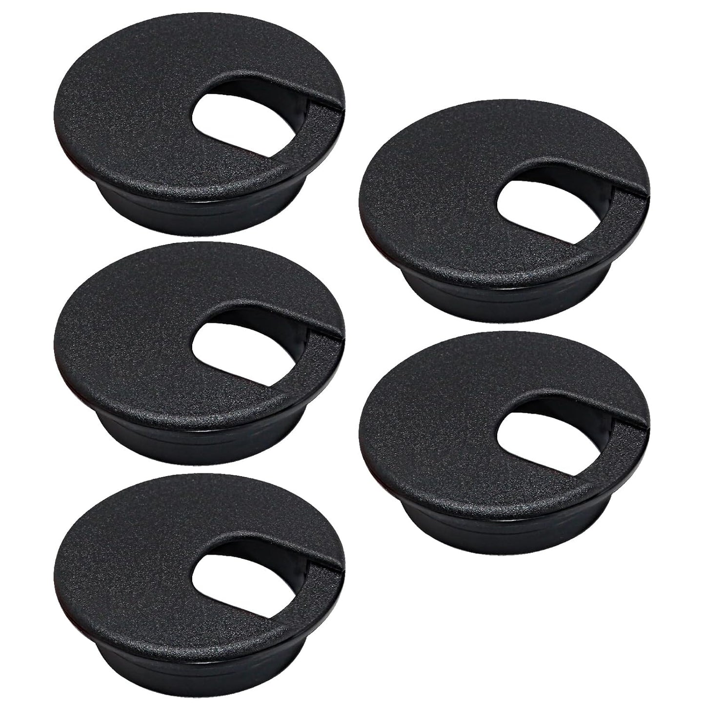 5 Pcs Desk Grommet 1-1/2" / 38 mm, Desk Cord Hole Cover, Cable Grommet ABS Plastic, Desk Hole Grommet for Home & Office Pc, Detachable Cable Cord Organizer-Black