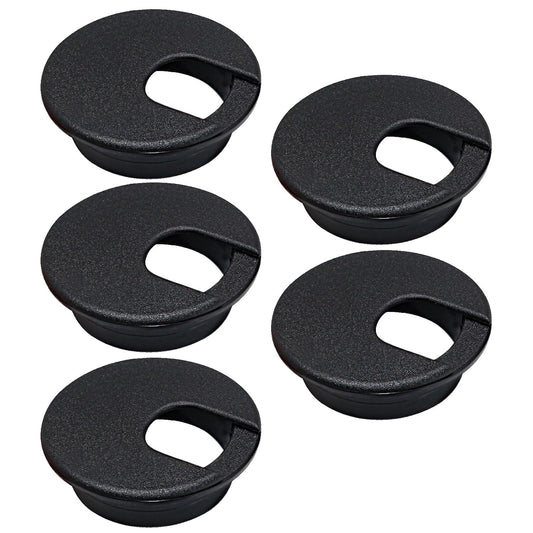 5 Pcs Desk Grommet 1-1/2" / 38 mm, Desk Cord Hole Cover, Cable Grommet ABS Plastic, Desk Hole Grommet for Home & Office Pc, Detachable Cable Cord Organizer-Black