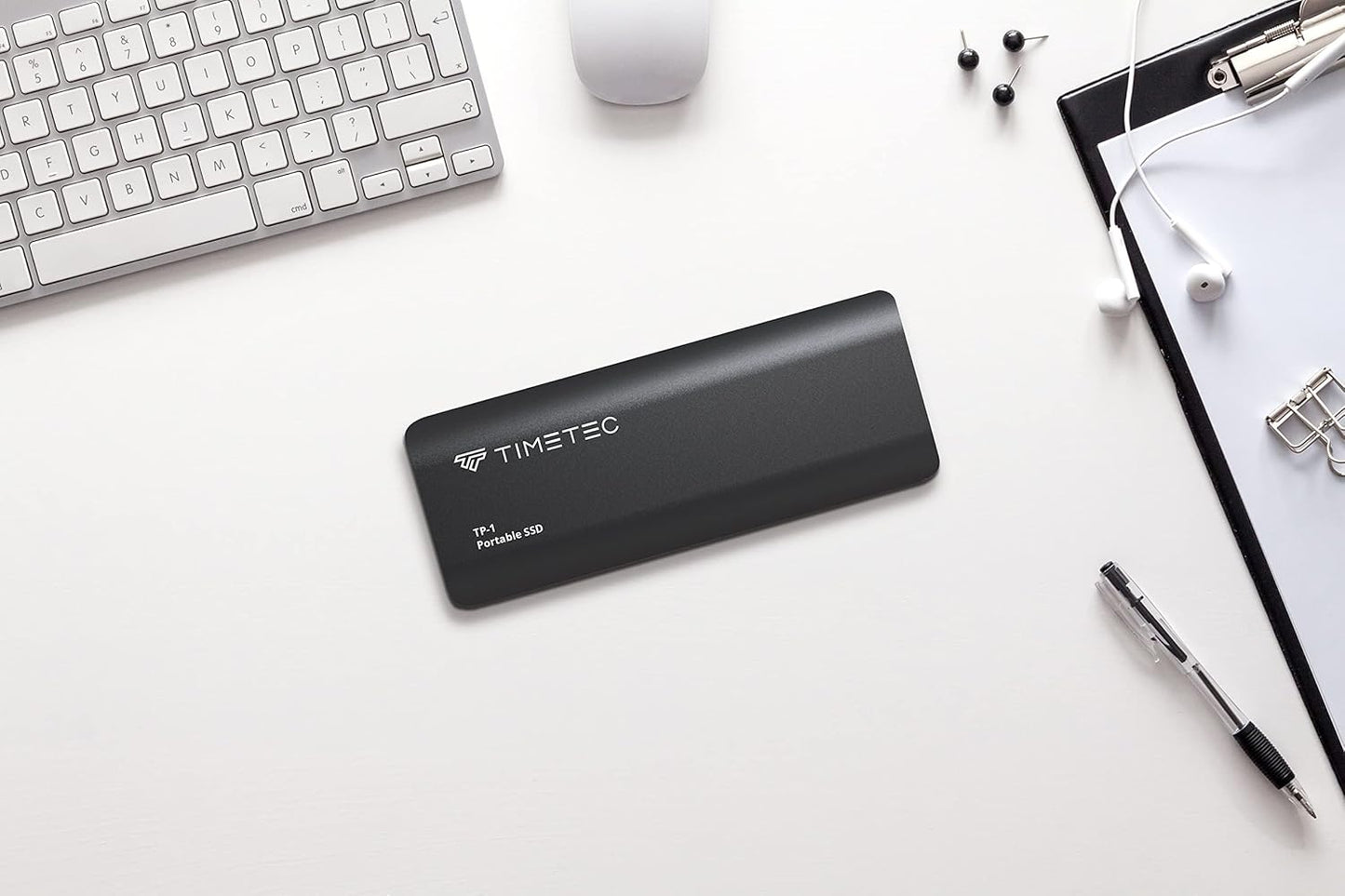 Timetec 2TB Portable External SSD USB3.2 Gen2 Type C Up to 550MB/s Ultra-Light Aluminum Mini External Solid State Drive with USB C to A Cable/USB A to C Adapter for Desktops/Laptop/Mac/Mobile - Black