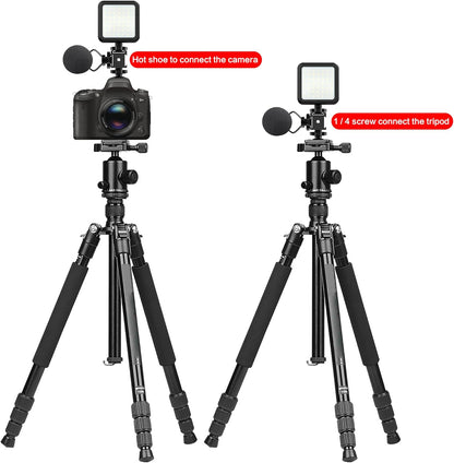 Triple Cold Shoe Mount Cold Shoe Adapter, 360 Degree Swivel Aluminum Camera Hot Shoe Extension Bracket with 3 Port Cold Shoe Mounts for Camera Cage Flash LED Light Monitor Microphone