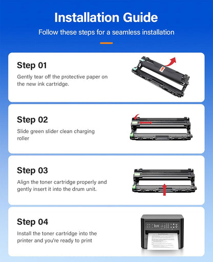 DR221CL Drum Unit (Not Toner)4-Pack Black Cyan Yellow Magent Compatible for Brother DR-221CL Imaging Drum for MFC-9130CW HL-3170CDW MFC-9340CDW HL-3140CW 3150CW MFC-9330CDW 9140CDN DCP-9020CDN Printer