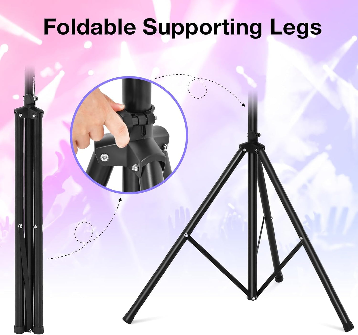 DJ Light Stand, Tripod Lighting Stand with 73""-138"" Adjustable Height, Portable T-bar Light Stand Stage Light Stand for Bar, Party & Banquet, TL35700