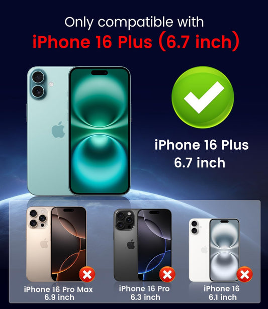 Magnetic for iPhone 16 Plus Case [Compatible with MagSafe][Built-in Camera Lens Protector] Slim Soft Silicone Bumper Shockproof Metallic Luster Phone Case (Purple)