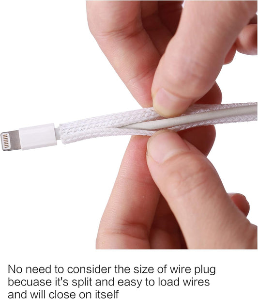 Alex Tech 25ft - 1/8 inch Cord Protector Wire Loom Tubing Cable Sleeve Split Sleeving for USB Cable Power Cord Audio Video Cable - Protect Cat from Chewing Cords - White