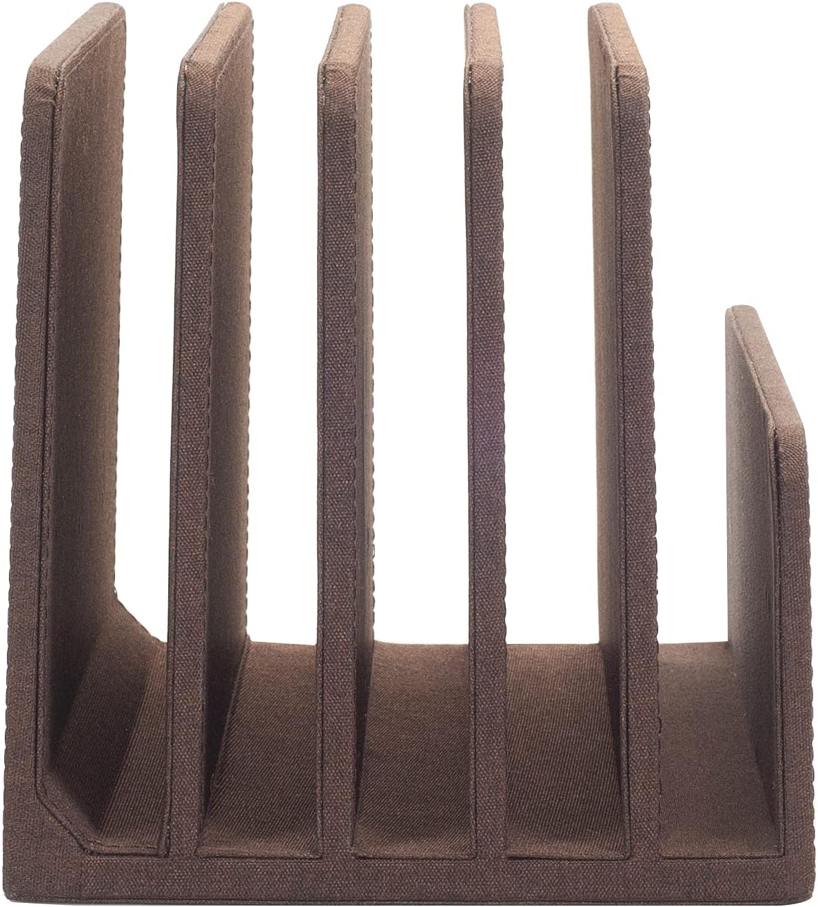 MobileVision Multi Device Stand & Organizer for Smartphones, Tablets and Laptops, Executive Dark Brown, 5 Slots