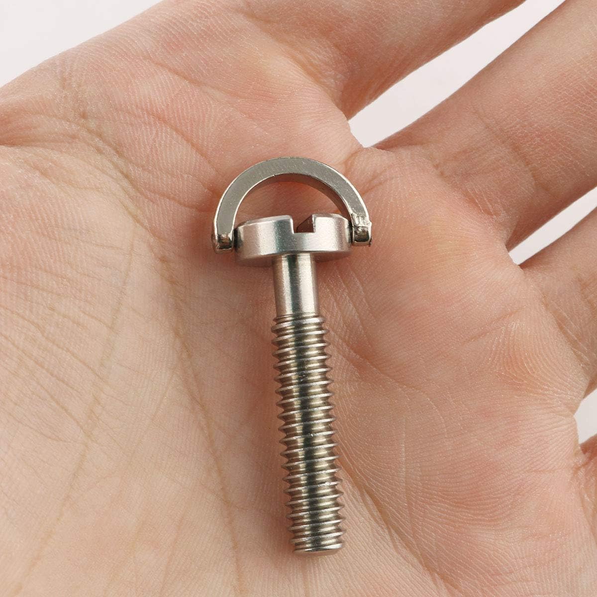 E-outstanding D Ring Hinged Screw 2PCS 1/4-20 Thread D-Ring Stainless Steel Camera Fixing Screws for Camera Tripod Monopod QR Plate 30mm Length