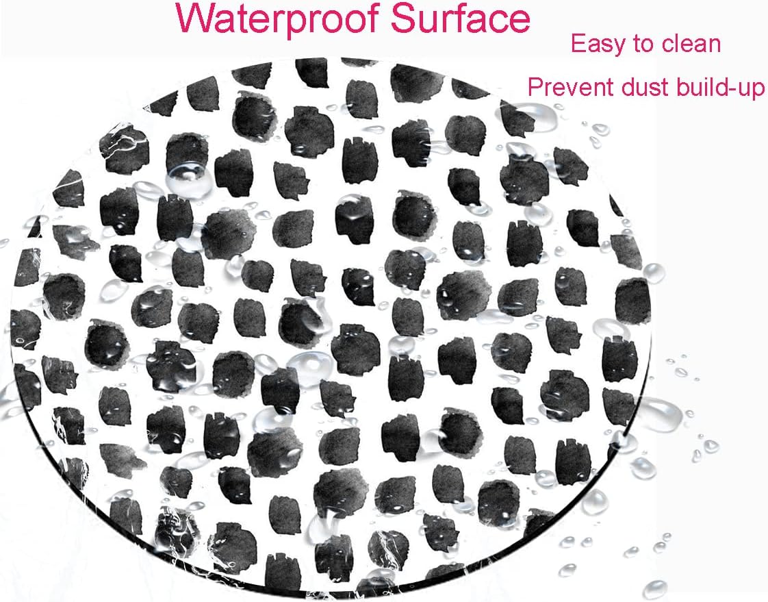 Round Mouse Pad, Polka Dot Print Premium-Textured Mouse Mat, Small Non-Slip Rubber Base Round Mousepad with Designs for Working and Gaming