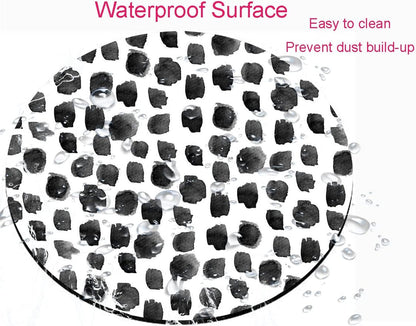 Round Mouse Pad, Polka Dot Print Premium-Textured Mouse Mat, Small Non-Slip Rubber Base Round Mousepad with Designs for Working and Gaming