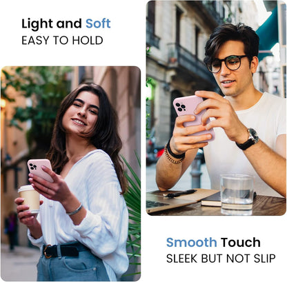 FireNova Designed for iPhone 13 Pro Max Case, Silicone [Camera Protection] Phone Case with [2 Screen Protectors], Soft Anti-Scratch Microfiber Lining Inside, 6.7 inch, Chalk Pink