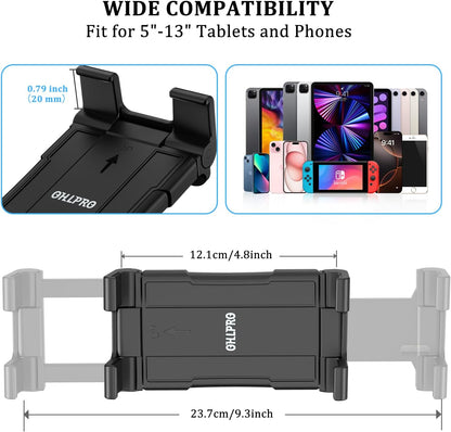 OHLPRO Tablet Wall Mount Holder for iPad, 360° Adjustable Swivel No-Drill 3M Adhesive Stand for Kitchen Compatible with 5-13 Inch Smartphones iPads Samsung Tab Fire HD Kindle & More Devices