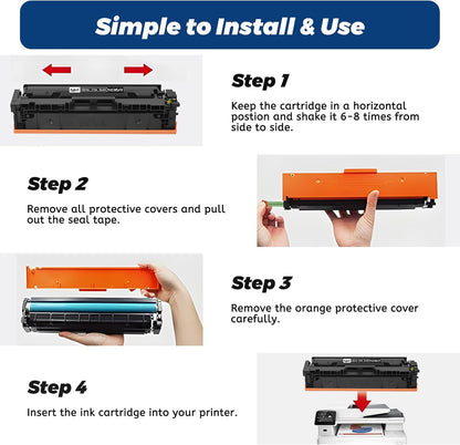 215A Toner Cartridge,with CHIP Replacement for HP 215A for HP Color Laseret Pro MFP M182nw M183fw M182 M183 M155 Printer,Black Cyan Yellow Magenta 4 Pack