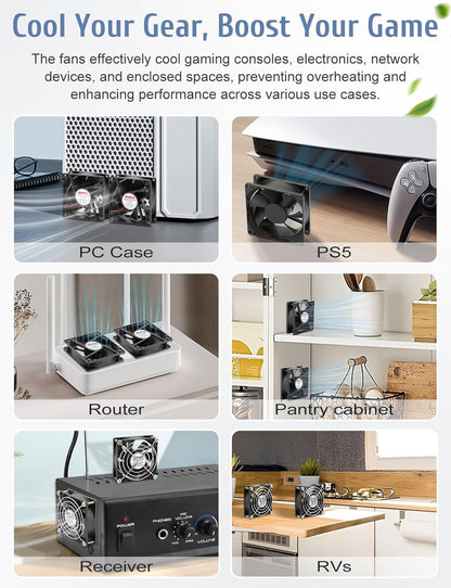 2 Packs Wathai 92mm x 25mm 90mm 5V USB Fan for Receiver AV cabint Game Console PC Laptop TV Box Projector Router Cooling