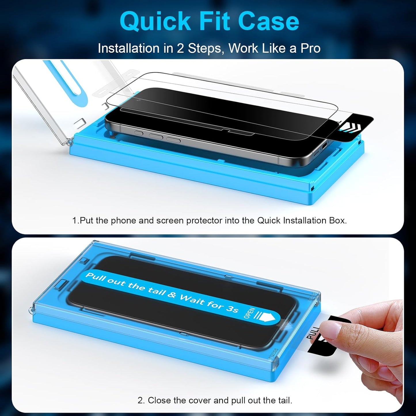 Mothca 2 Pack Matte Glass Screen Protector for iPhone 15 Pro Max 6.7-inch [Auto Fit Box Dust-Free] Edge to Edge Full Coverage Anti-Glare & Anti-Fingerprint Tempered Glass, Bubble Free, Smooth as Silk