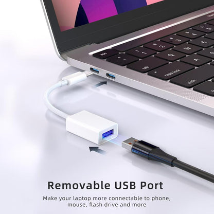 USB C to USB 3.0 Adapter [2 Pack], USB C Male to USB Female OTG Cable Thunderbolt3 to USB Adapter Compatible with MacBook Pro/Air, iPhone 16 Pro Max/16 Plus/16/15, Galaxy S24/S23/S22/S21