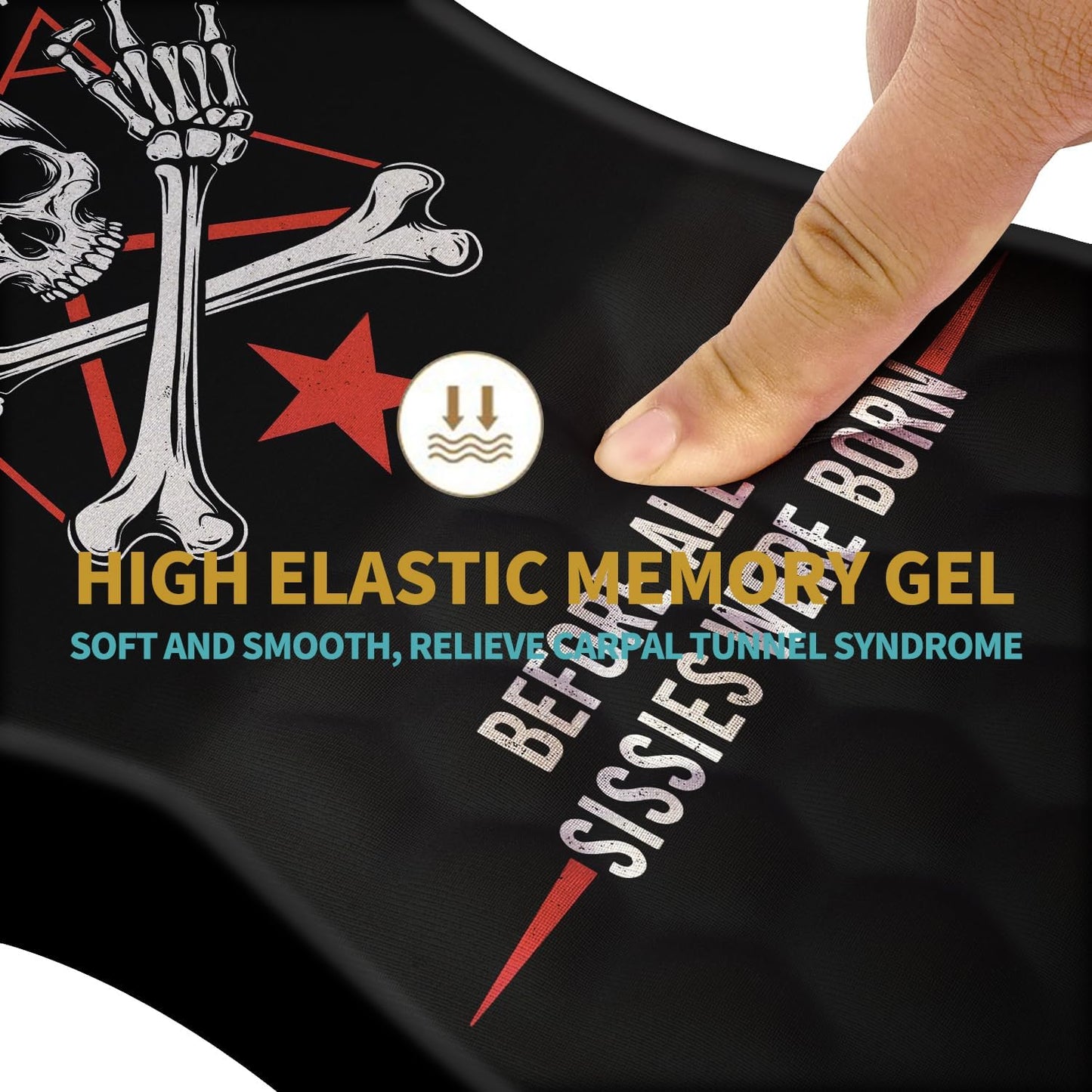 Hokafenle Ergonomic Mouse Pad Wrist Support with Massage Design, Wrist Rest Pain Relief Mousepad with Memory Foam&Non-Slip PU Base, Mouse Pads for Wireless Mouse & Desk (12x8 inch,Gen X)