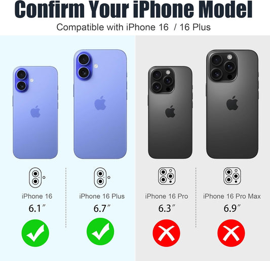 AGVEE 3+3 6 Pack for iPhone 16 6.1" / 16 Plus 6.7" Camera Lens Cover Protector, Bling Glitter & CD-Textured Metal Ring 9H Tempered HD Glass Camera Cover Protector Film, Glitter-Blue