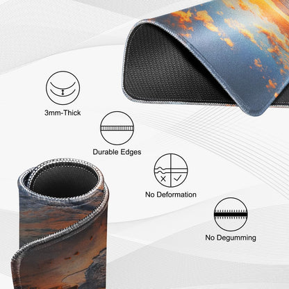 JIKIOU 3 Pack Mouse Pad with Stitched Edge, Comfortable Mouse Pads with Non-Slip Rubber Base, Washable Mousepads Bulk with Lycra Cloth, Mouse Pads for Computers Laptop Mouse 10.2x8.3x0.12in Sunset