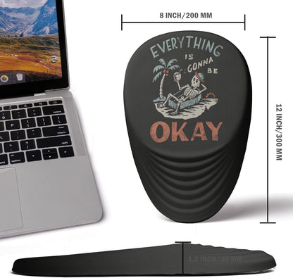 Ergonomic Mouse Pad with Wrist Rest Support,Mousepad Relief Carpal Tunnel Pain, Entire Memory Foam Mouse Pad with Non-Slip PU Base, Wireless Mouse Pad,Human Skeleton Skull