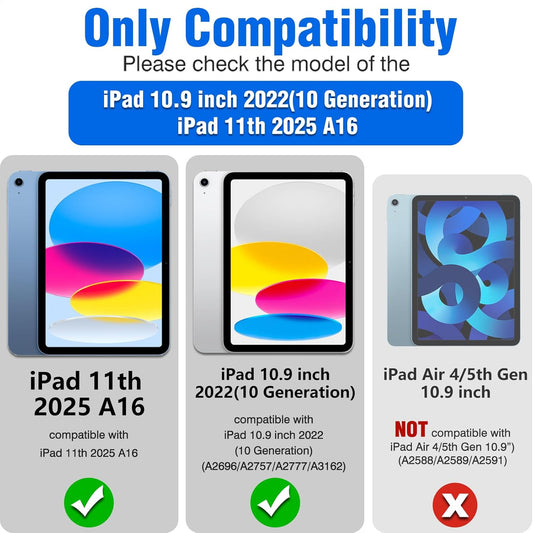 Nillkin for iPad A16 11th 10th Generation Case with Keyboard, Slide Camera Cover, Protective Detachable Wireless Keyboard with Pencil Holder and Trackpad for iPad 11 in A16 2025 10th Gen 10.9 in 2022