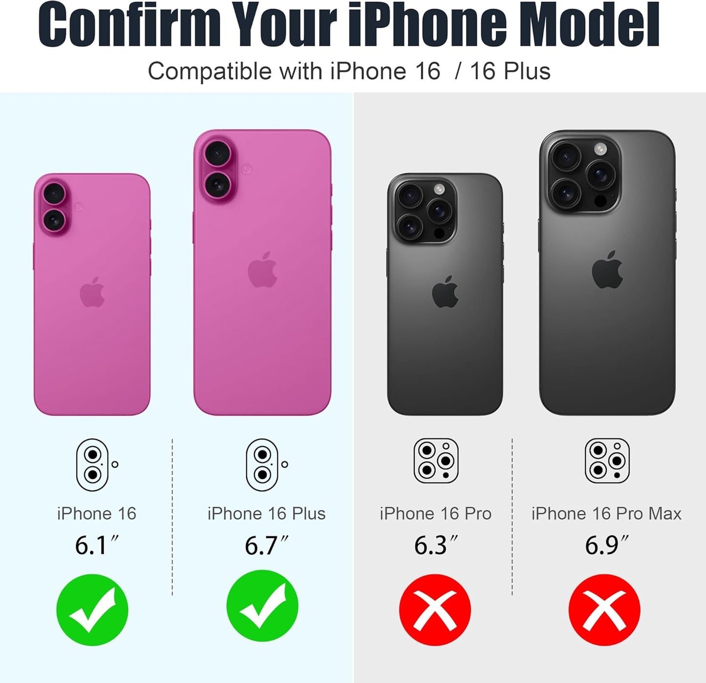 AGVEE 3+3 6 Pack for iPhone 16 6.1" / 16 Plus 6.7" Camera Lens Cover Protector, Bling Diamond & Bling Glitter Metal Ring 9H Tempered HD Glass Camera Cover Protector Film, Bling-Rose