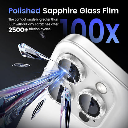 Tensea Camera Lens Protector Compatible for iPhone 16 Pro Max/16 Pro/14 Pro Max/14 Pro, Metal Aluminum Alloy Tempered Glass Cover Camera Screen Protector Accessories, Case Friendly