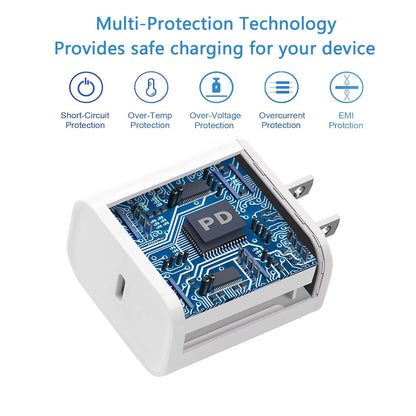 for iPhone Charger Fast Charging, 3Pack USB C Charger Block with USB C to Lightning Cable Cord, Type C Fast Charging Block Compatible with iPhone 14 Pro Max/14 Plus/13/13 Mini/12/11/XS Max/XR/X/8/7/SE