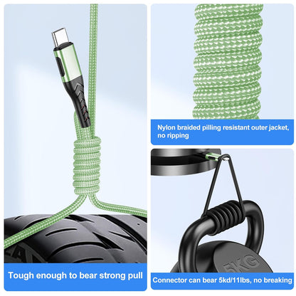 Durcord USB C Cable, Upgarded 2Pack 10ft Fast USB Type C Charging Cable for Android/Phone/Pad/Laptop, Type C Charger Braided USB Cable Compatible withi Phone 16/15/Pro/Plus/Max/Sam.Sung-Green