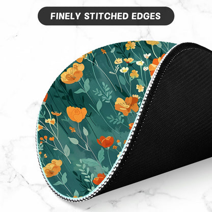 ITNRSIIET Round Mouse Pad with Stitched Edge Premium-Textured Waterproof Non-Slip Rubber Base Desktop Protection Mat Diameter 8.7 inches, Beautiful Flowers