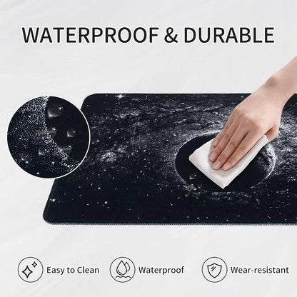 RAINYEAR Large Gaming Mouse Pad(31.5 x 11.8 Inch), Computer Mousepad with Anti-Slip Rubber Base, Smooth Large Keyboard Mouse Pad Mat for Gamer, Office, Home, Black Universe