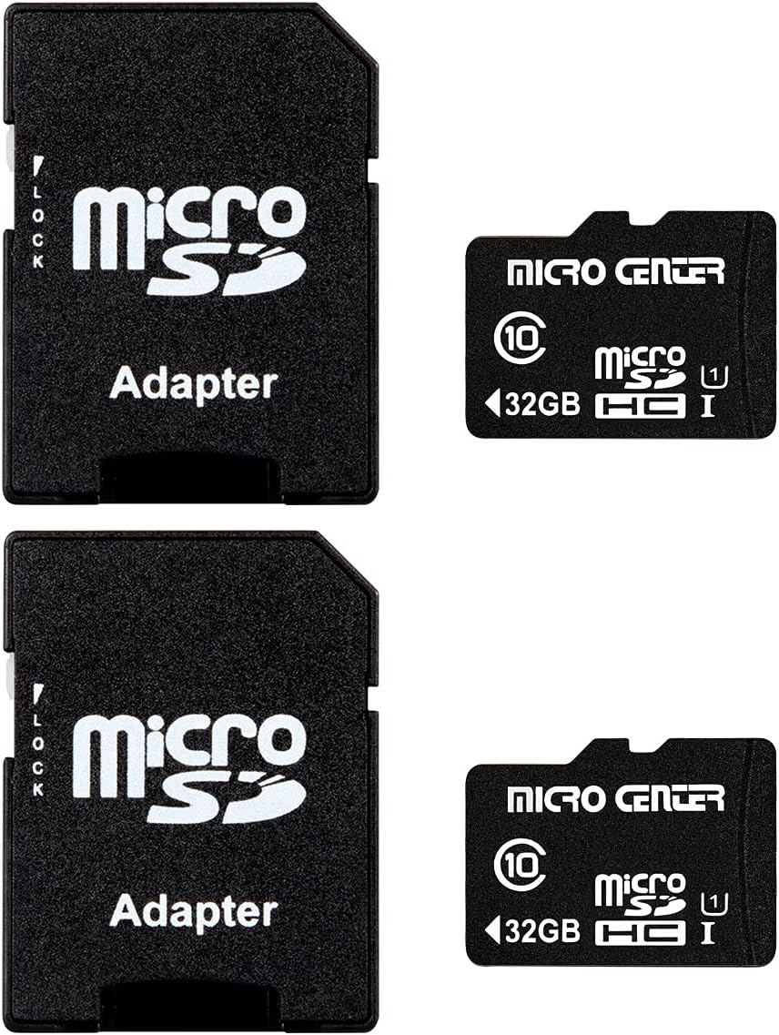 INLAND Micro Center 32GB Class 10 MicroSDHC Flash Memory Card with Adapter for Mobile Device Storage Phone, Tablet, Drone & Full HD Video Recording - 80MB/s UHS-I, C10, U1 (2 Pack)