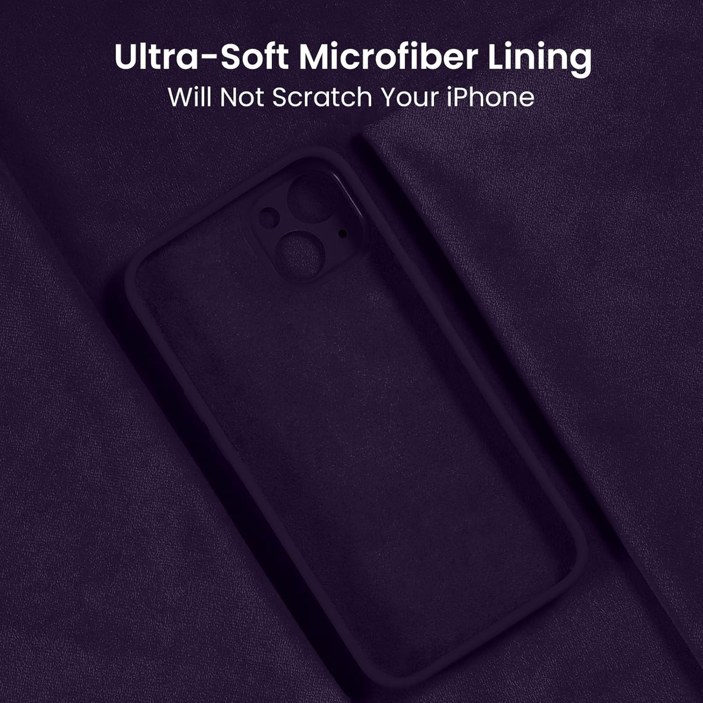 FireNova Designed for iPhone 15 Case, Silicone Upgraded [Camera Protection] Phone Case with [2 Screen Protectors], Soft Anti-Scratch Microfiber Lining Inside, 6.1 inch, Purple