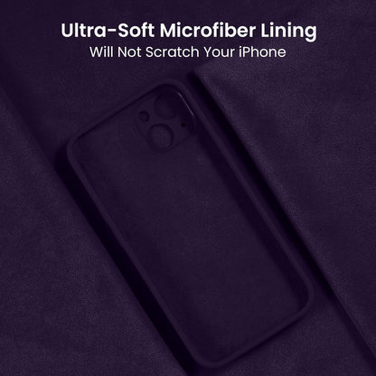 FireNova Designed for iPhone 15 Case, Silicone Upgraded [Camera Protection] Phone Case with [2 Screen Protectors], Soft Anti-Scratch Microfiber Lining Inside, 6.1 inch, Purple