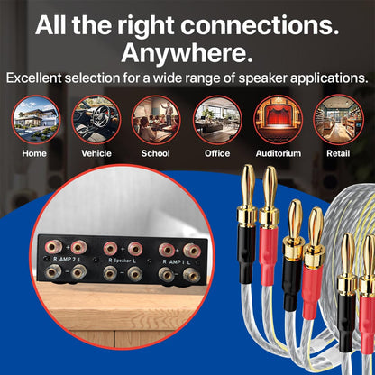 Y.D.F 2 Port Amplifier Speaker Selector, 2(1)-in-1(2)-Out Amp Speaker Switcher Selector, AMP A/B Switch Splitter 2-Way Loudspeaker Control Combiner Box