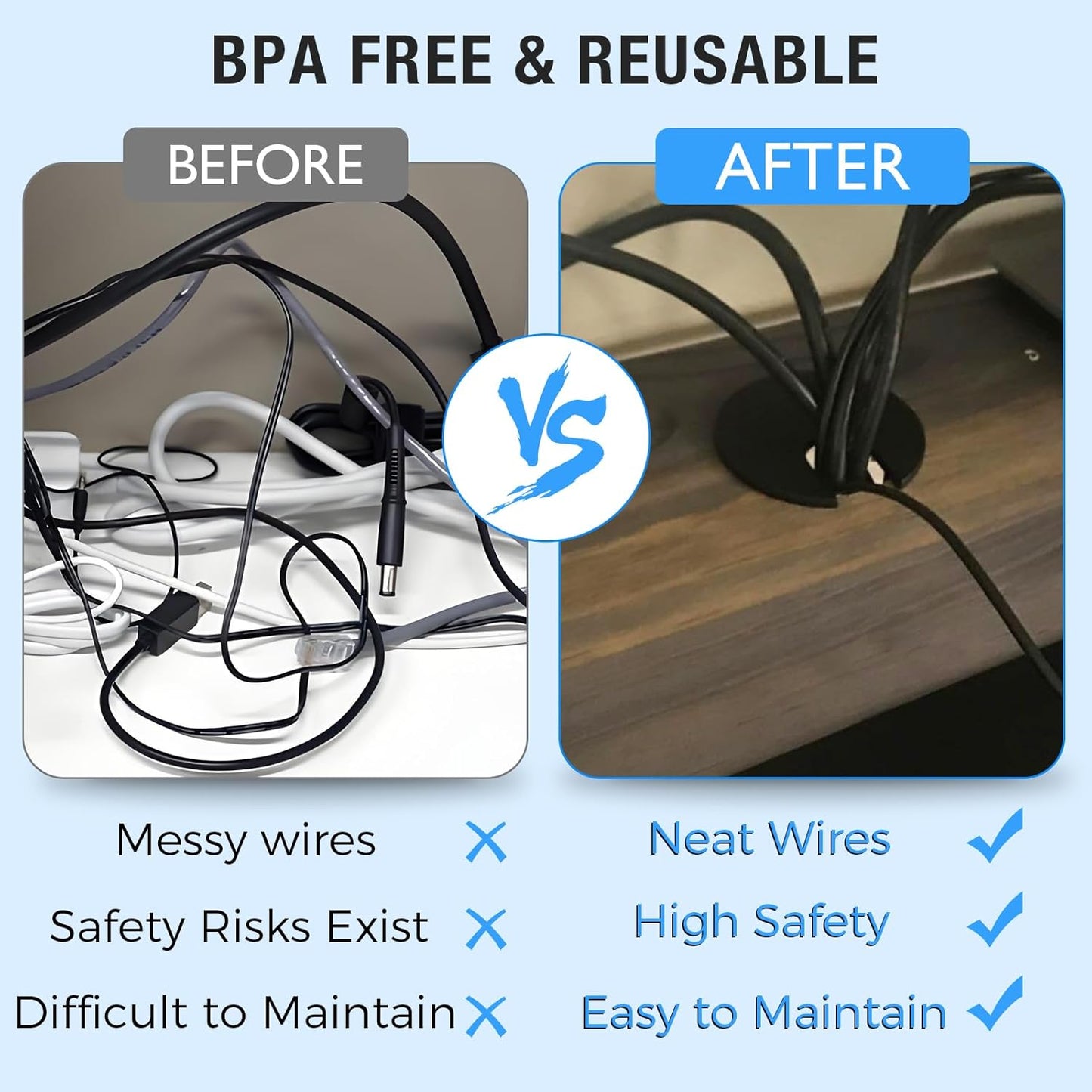 Desk Grommet 1-3/8" (35 mm), Desk Cord Hole Cover, Cable Grommet Metal Zinc Alloy Materilal, Desk Hole Grommet for Office and Home Table Cable, Detachable Cable Cord Organizer (Bright Silver 1 Pcs)