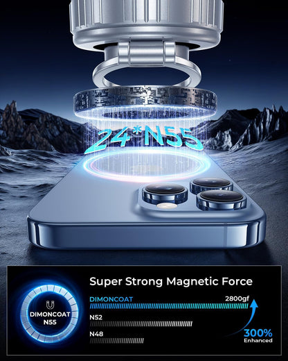 DIMONCOAT 2025 Upgraded 360° Rotation Vacuum Magnetic Phone Holder for Car,for Suction Cup Phone Mount Stand [109+LBS Strongest Suction & Magnetic] Adjustable Swivel Lock, for Your Car/Mirror