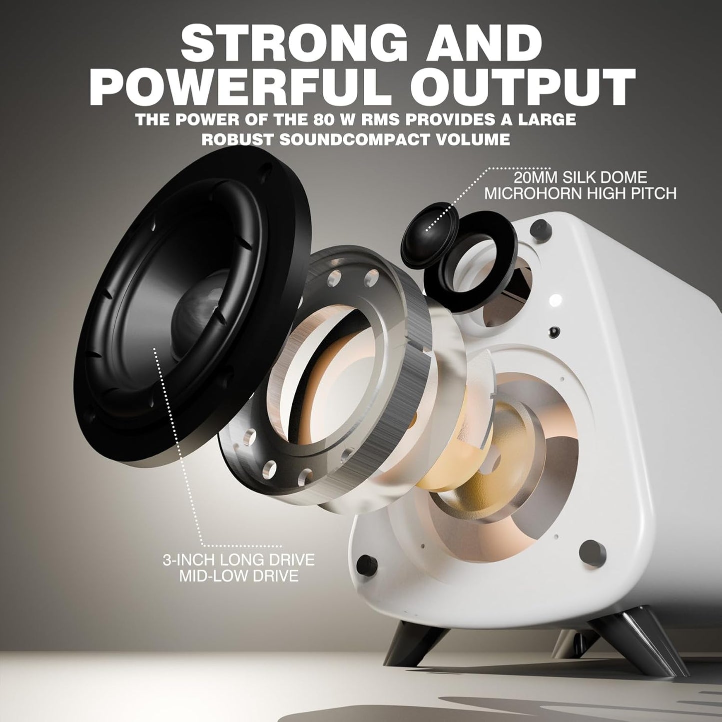 AS31 Active Bookshelf Speakers Bluetooth -2.0 Powered Speaker Stereo Computer Speakers for Desktop pc ，Monitor Speakers 80WRMS/3inch Bass RCA/Optic Inputs, Wooden Compact (Violet)