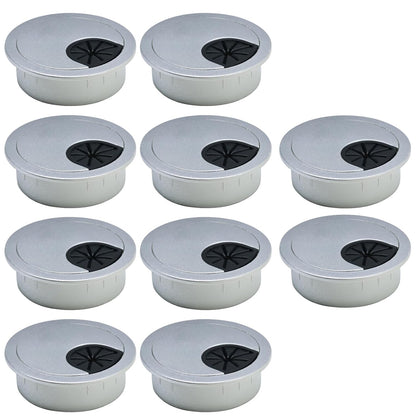 10 Pcs Desk Grommet 2-1/16" / 53 mm, Desk Cord Hole Cover, Cable Grommet ABS Plastic, Desk Hole Grommet for Home & Office Pc, Detachable Cable Cord Organizer-Silver Sand